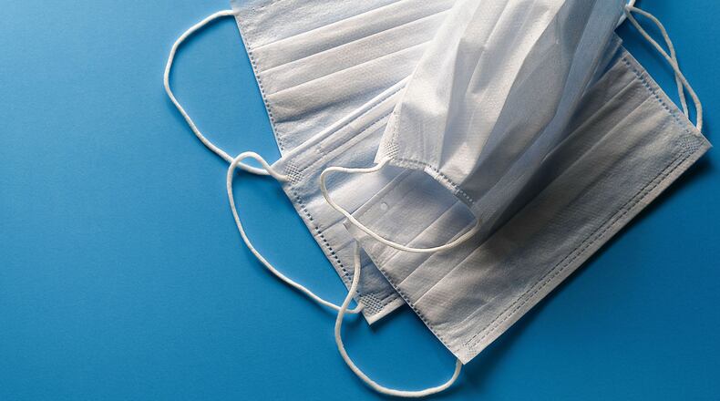 Disposable face masks are pictured. FILE