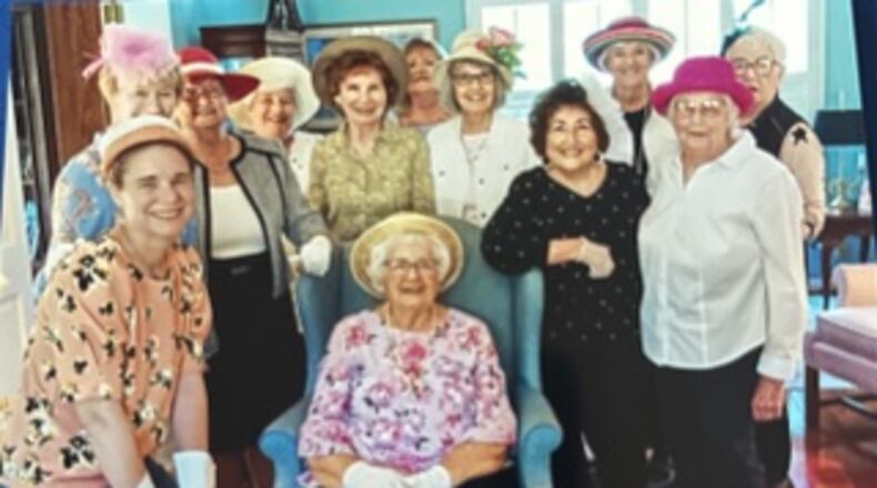 Members of the Current Events Club of Hamilton gathered last month to celebrate the club’s 130th anniversary. Front row: Marilyn Bowling. Back row, from left: Carrie Halim, Mary Ann Keller, Kitty Kerestan, Janet Sohngen, Joyce Purdy, Nancy Whitaker, Nancy Rogers, Linda Benninghofen, Pat Jones, Jeanette Schwab and Kathleen Fox. SUBMITTED PHOTO