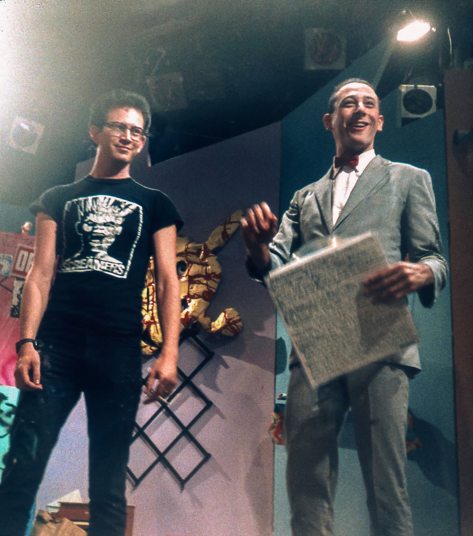 This image released by HBO Max shows Gary Panter, left, and Paul Reubens in a scene from the documentary "Pee-Wee As Himself." (HBO Max via AP)