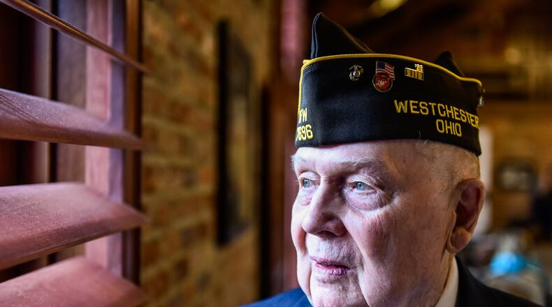 LtCol C. Robert Perry received the Veteran of the Year ward by the Butler County Veterans Service Commission at their annual Veteran’s Day program Monday, Nov. 11, 2019 at Michael J. Colligan Lodge at Veterans Park in Hamilton. NICK GRAHAM/STAFF