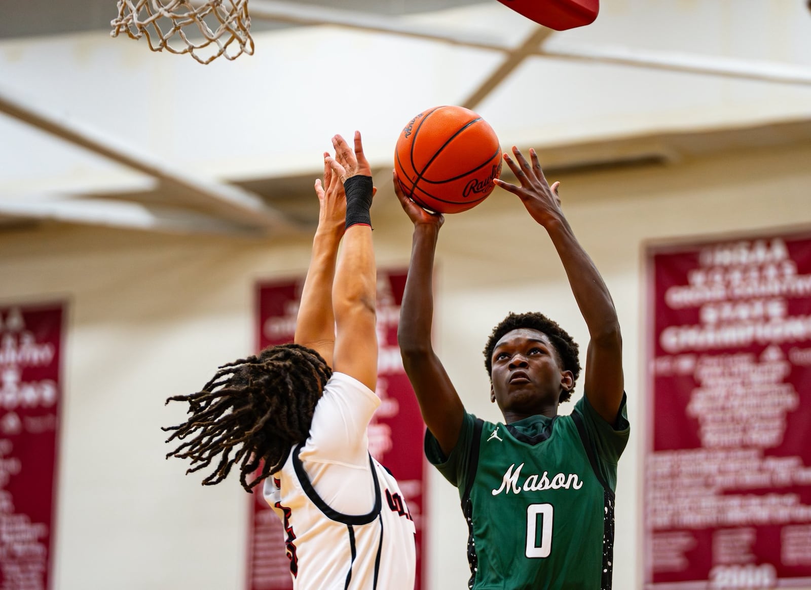 Mason’s Tosin Oladapo goes up for a shot during a recent game against Colerain. NICK AMARAL / MASON SPORTS RADIO