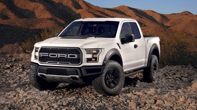 The all-new 2017 Ford F-150 Raptor adds more power and torque, and sheds up to 500 pounds over the previous model through the use of high-strength, military grade, aluminum alloy. Photo by Ford