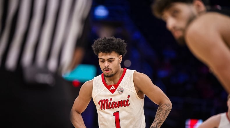 The Miami University men’s basketball team opened up Mid-American Conference Tournament play against UMass on Thursday at Rocket Arena in Cleveland. MIAMI ATHLETICS