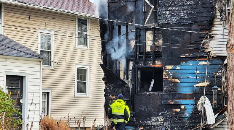 Crews responded to a report of an explosion at a house in the 2500 block of Flemming Road in Middletown on Monday, Jan. 11, 2021. NICK GRAHAM / STAFF
