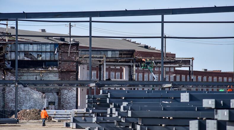 The media was invited to a tour of construction at Spooky Nook Sports Champion Mill Wednesday, June 17, 2020 in Hamilton. The multi-use sports and convention complex will have over a million square feet of space and is expected to be completed in December of 2021. NICK GRAHAM / STAFF