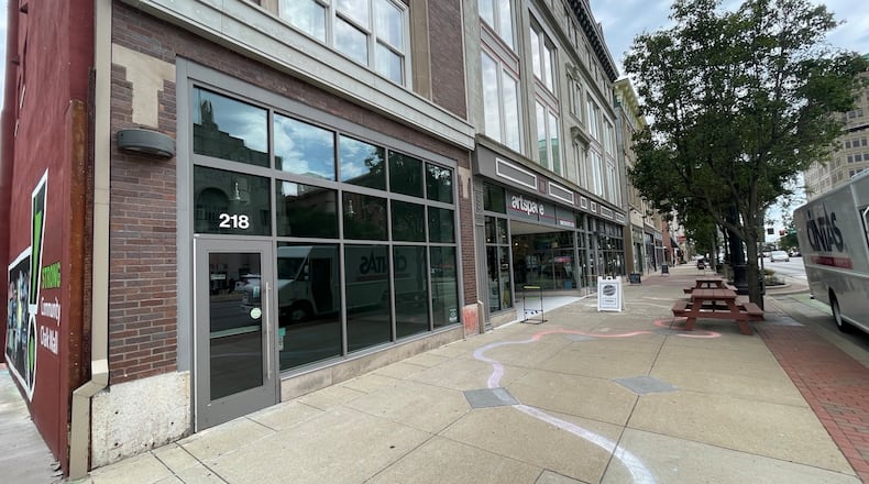 Ciao Vino, a wine bar, plans to open next to Arts Space in downtown Hamilton. Interior renovations at 218 High St. should take about five months. MICHAEL D. PITMAN/STAFF