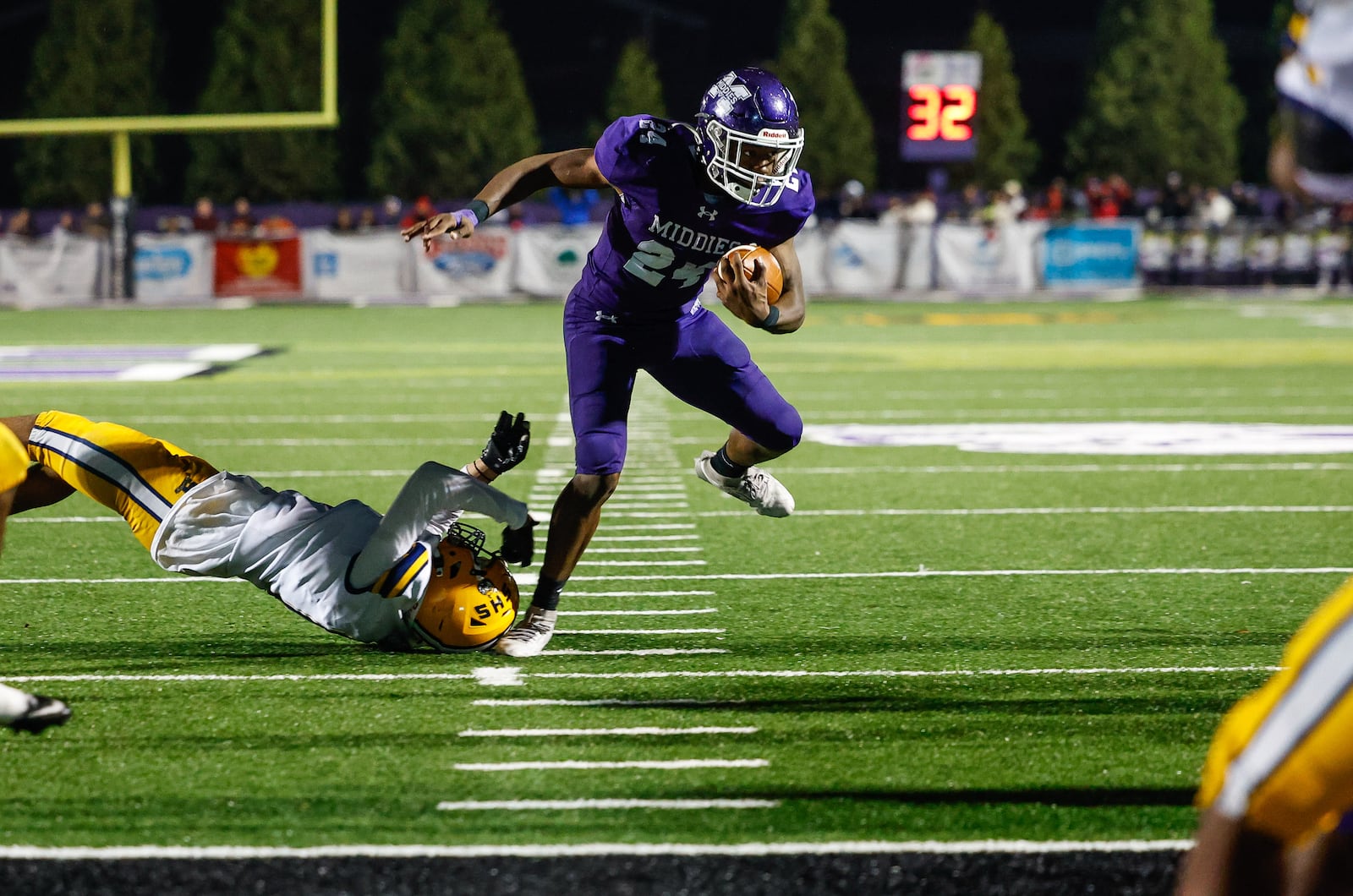 Middletown's Demetrian James carries the ball during a 14-0 victory over Springfield in their Division I, regional semifinal playoff football game Friday, Nov. 14, 2025 at Barnitz Stadium in Middletown. NICK GRAHAM/STAFF