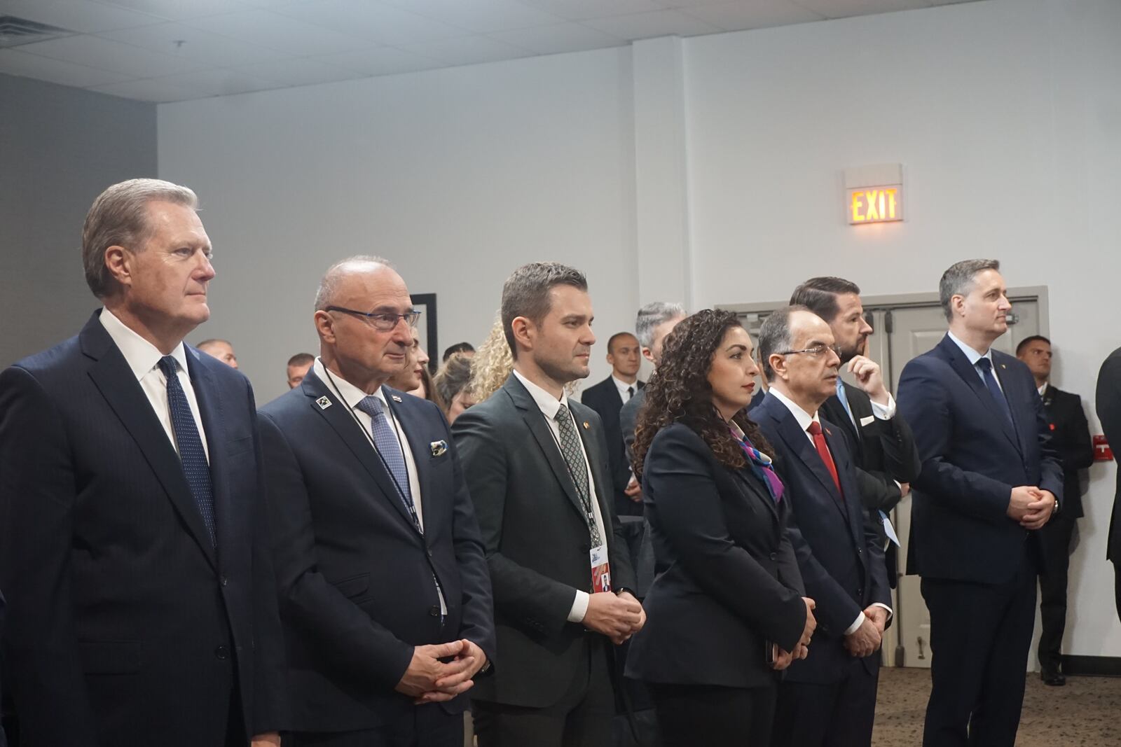 U.S. Rep. Mike Turner, left, with delegates from the NATO Parliamentary Assembly at the Richard Holbrooke Hope Hotel and Conference Center Sunday. Photo by Turner's staff.