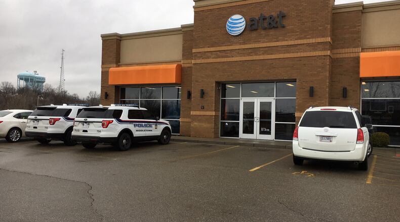 Middletown police are investigating a robbery attempt this morning at the AT&T store on Towne Boulevard. ED RICHTER/STAFF