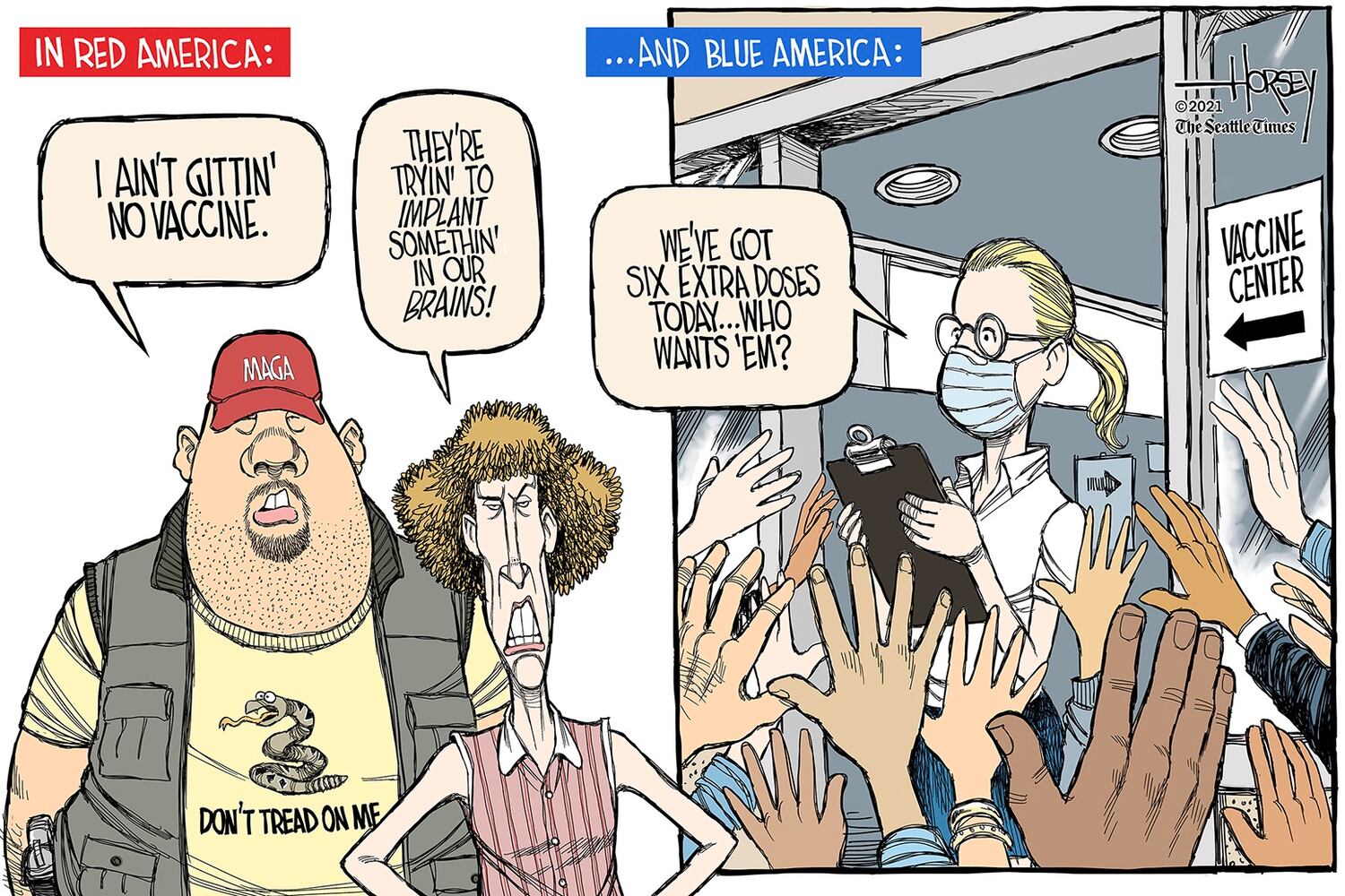 Week in cartoons: Biden press conference, Georgia voting rules and more