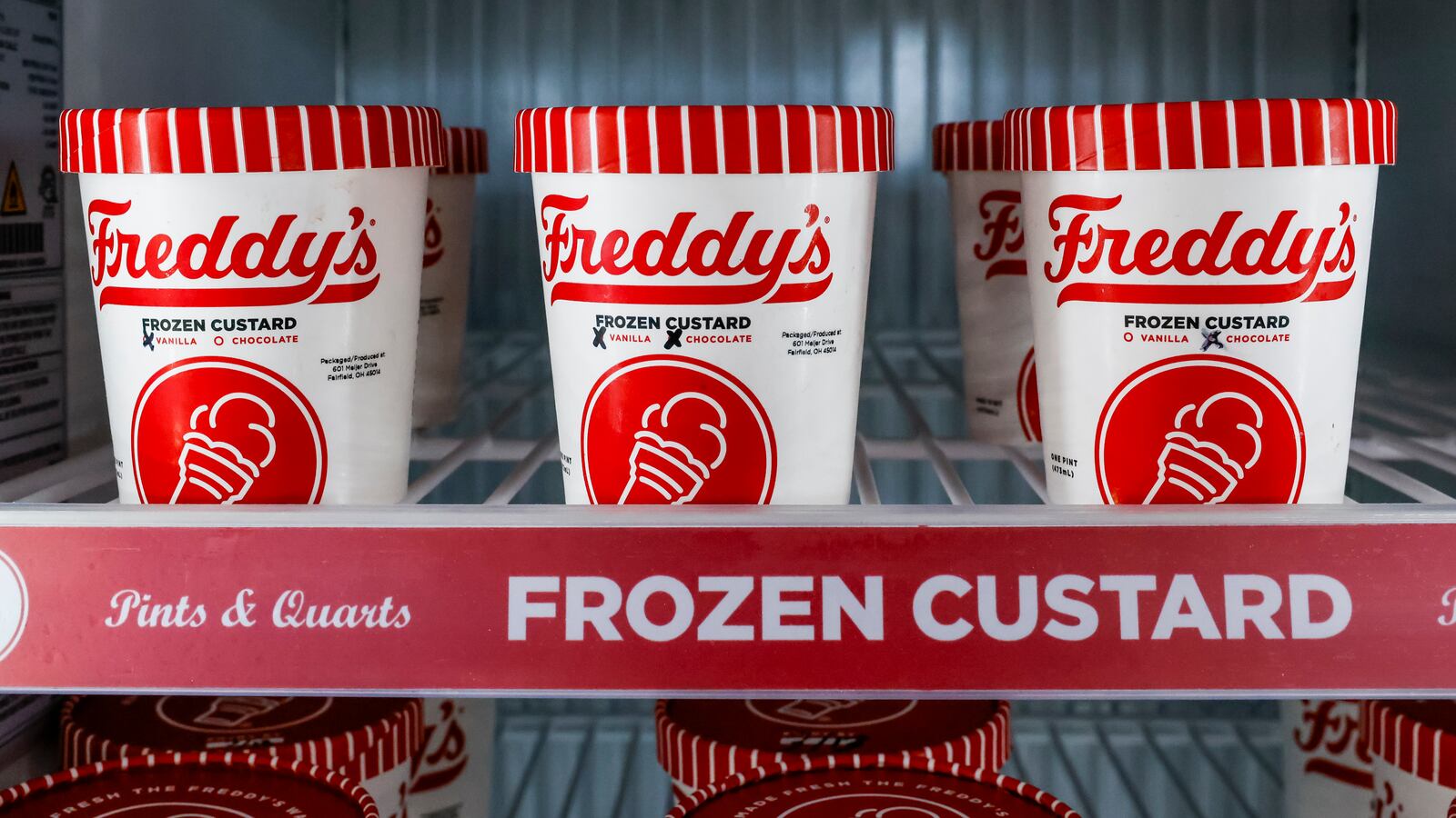 Freddy's Frozen Custard and Steakburger opened Tuesday, Feb. 13, 2024 in front of Meijer on South Gilmore Road in Fairfield. NICK GRAHAM/STAFF