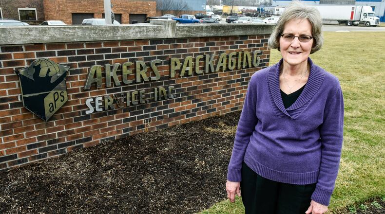 Becky Hasty has worked at Akers Packaging for 55 years. She was one of the first few employees at the company when she started doing bookkeeping in the 1960s. NICK GRAHAM/STAFF