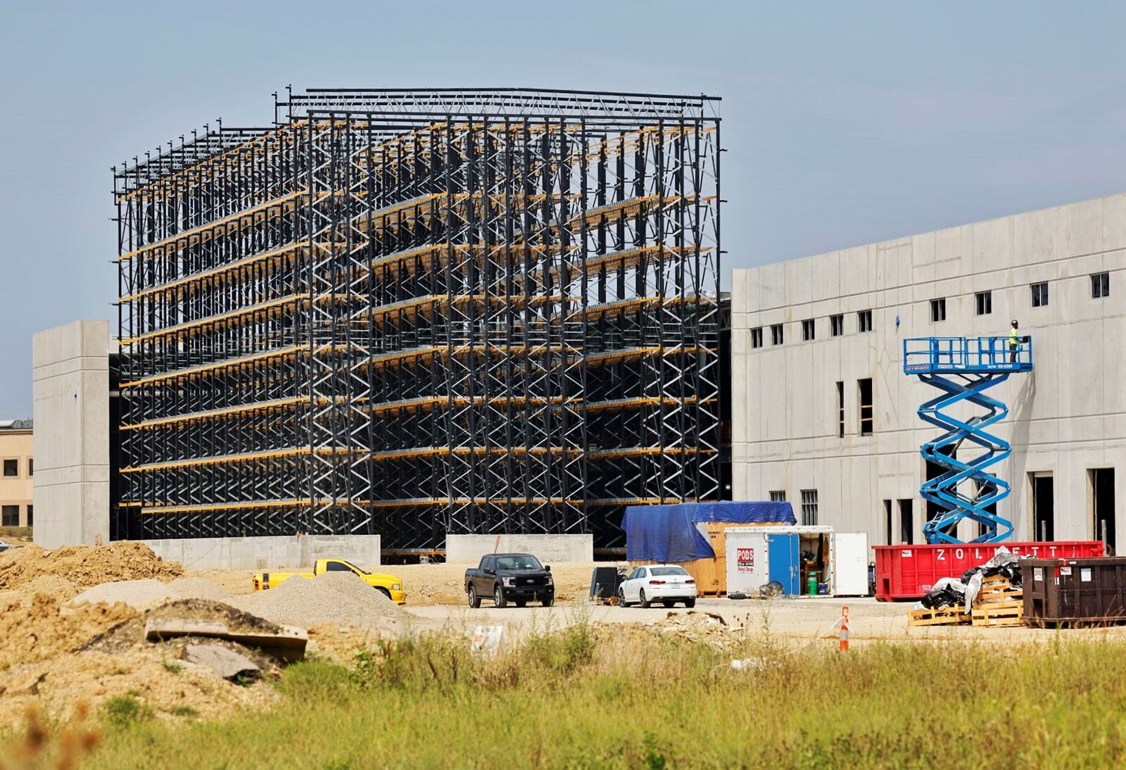 Saica Group President Ramón Alejandro told the Journal-News his company plans an aggressive $800 million expansion in the United States over the next five years years, with plans to add other manufacturing plants and a paper mill in the Midwest. Pictured is construction work on the Sacia plant in Hamilton. NICK GRAHAM/STAFF