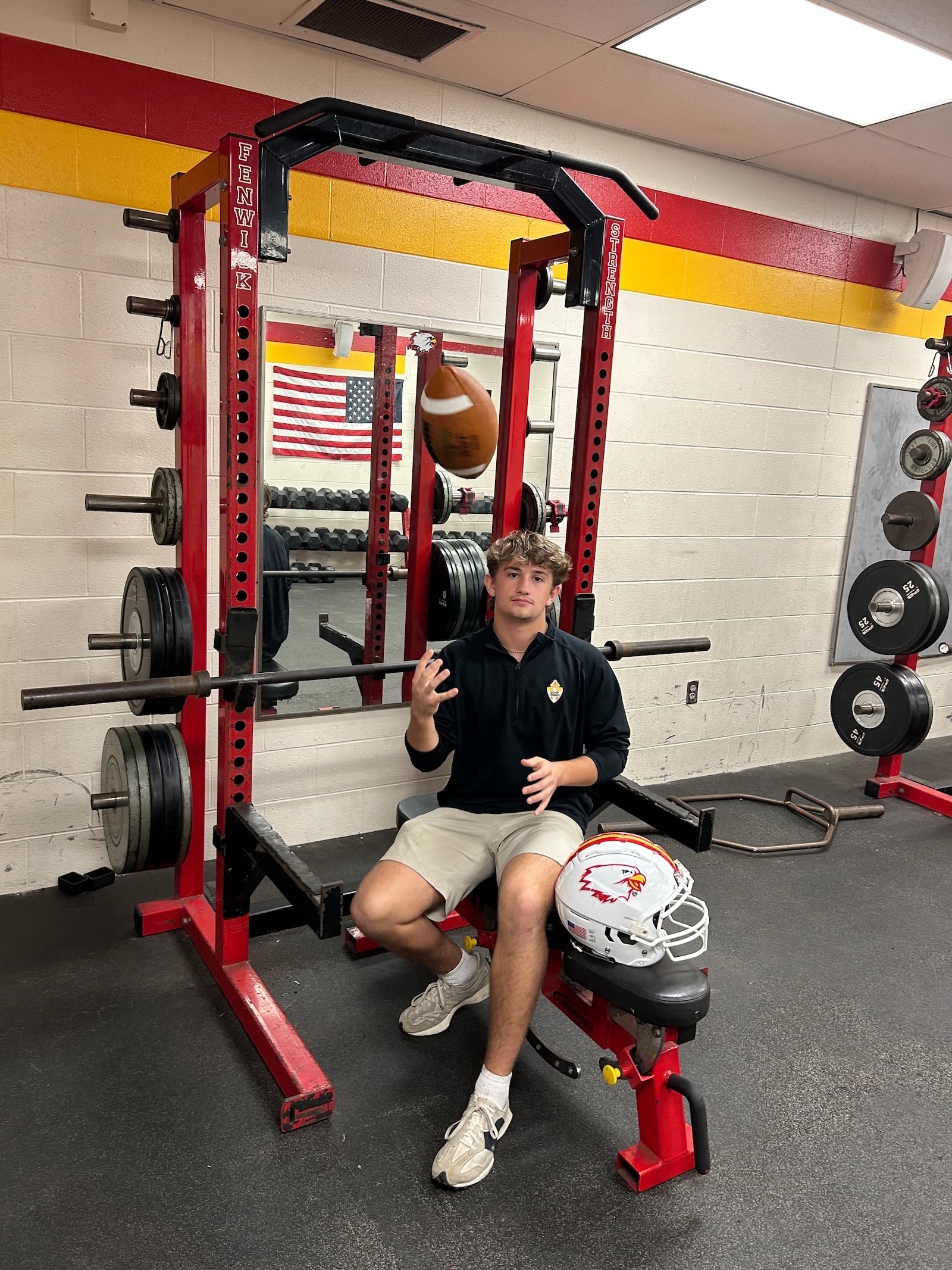 Jackson Kauffman plays running back and defensive back for the Fenwick High School football team that's 2-4 in the Greater Catholic League Co-Ed Division, 5-4 overall. RICK McCRABB/CONTRIBUTOR