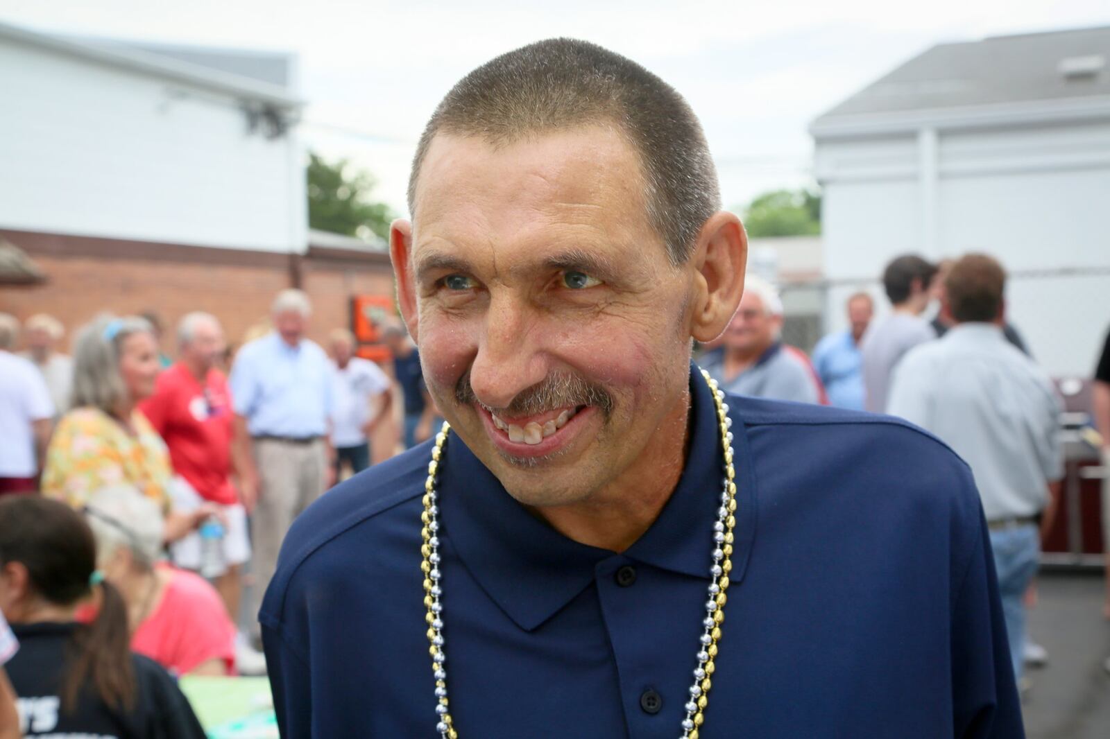 Phil Poppel, who was diagnosed with cancer, at a party in June 2016 that was held for him at Butler County Lumber Co., where he had worked for 27 years. Poppel died in August 2016. 