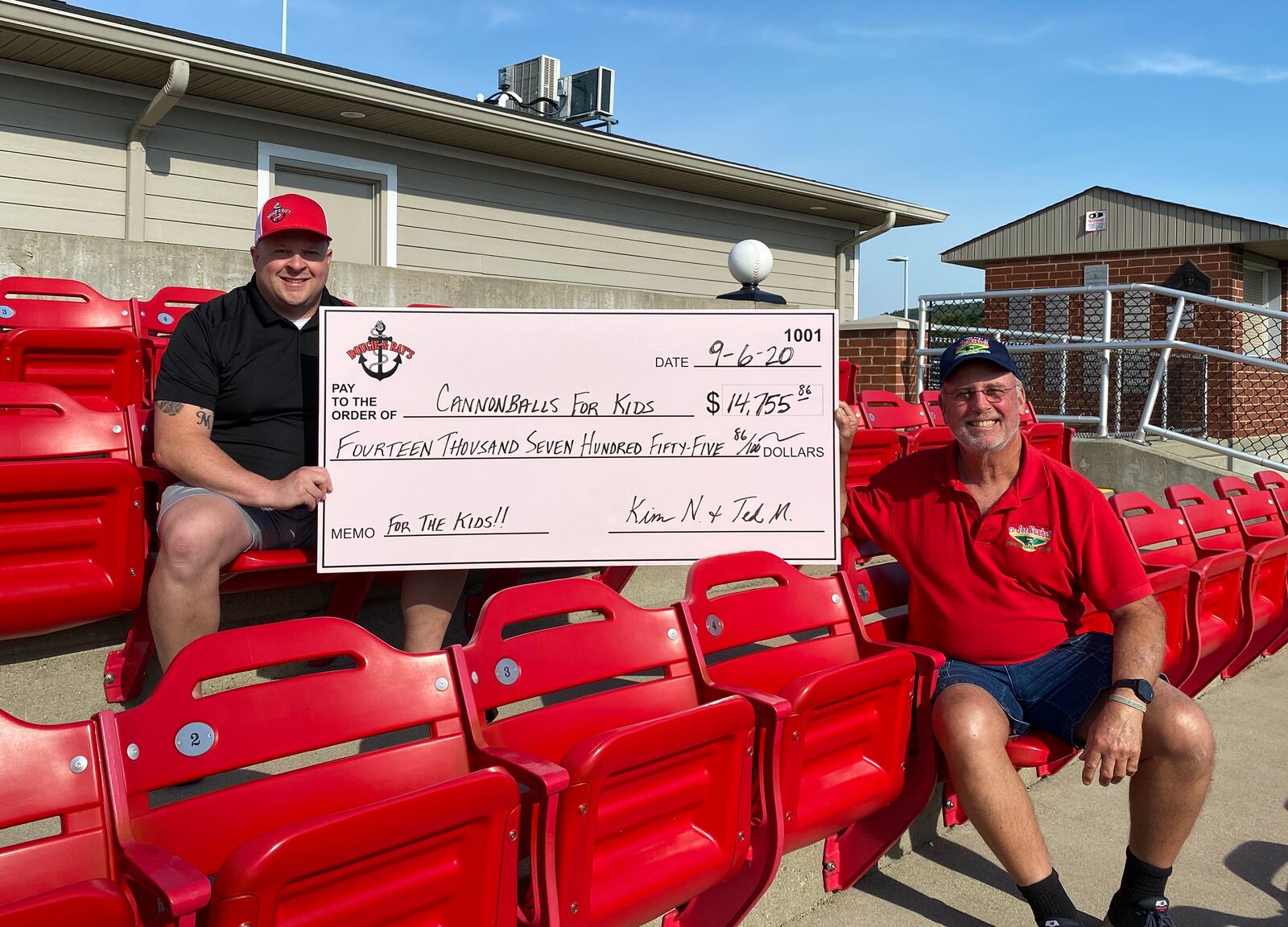 Dougie and Ray’s and the Joe Nuxhall Miracle League will split nearly $14,755 generated from the August 2020 Cannonballs for Kids fundraiser. Dozens of people, including community leaders and school officials, participated in the inaugural fundraising event born out of a need to raise money for the two Fairfield charities amid the novel coronavirus pandemic that forced many events to be canceled or delayed. MICHAEL D. PITMAN/STAFF