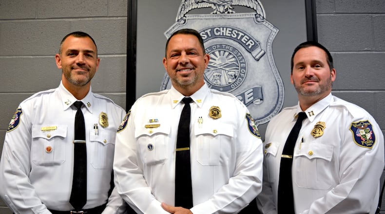 West Chester Police Chief Joel Herzog has been accused of creating a hostile work environment by two of his command staff, Capt. Jamie Hensley and Capt. Joe Gutman, pictured here.