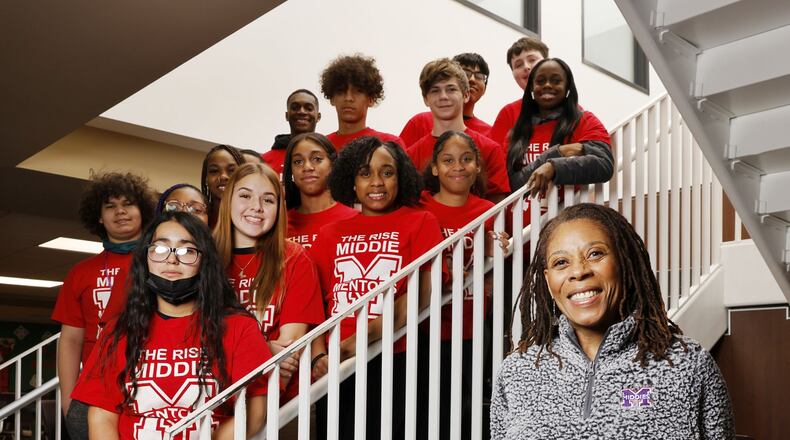 Verlena Stewart is the newest Middletown City Schools board of education member having been appointed after resignation of another board member. She is pictured here with the Rise program students. NICK GRAHAM/STAFF