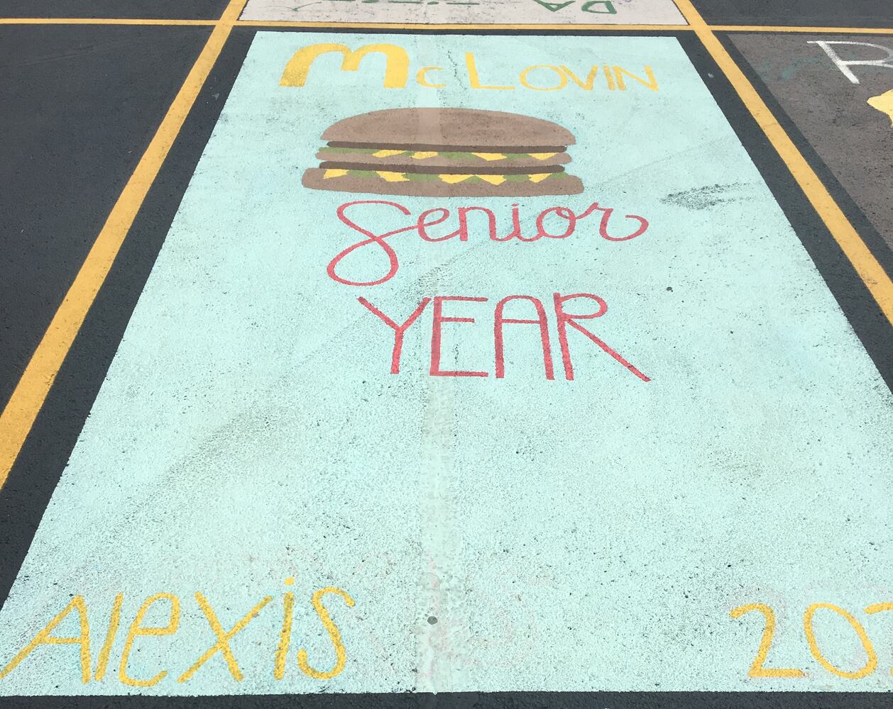 Badin senior parking lot spaces