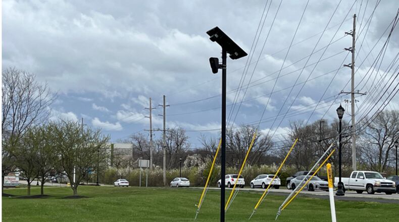 Lebanon City Council approved a new city policy on how automatic license plate readers would be used. In a split vote, council voted 4-3 to approve the policy. City officials said it will be several months before the cameras could be erected around the city entry points. This camera is located at northeast corner of Mason-Montgomery and Socialville-Foster roads in Mason. ED RICHTER/STAFF