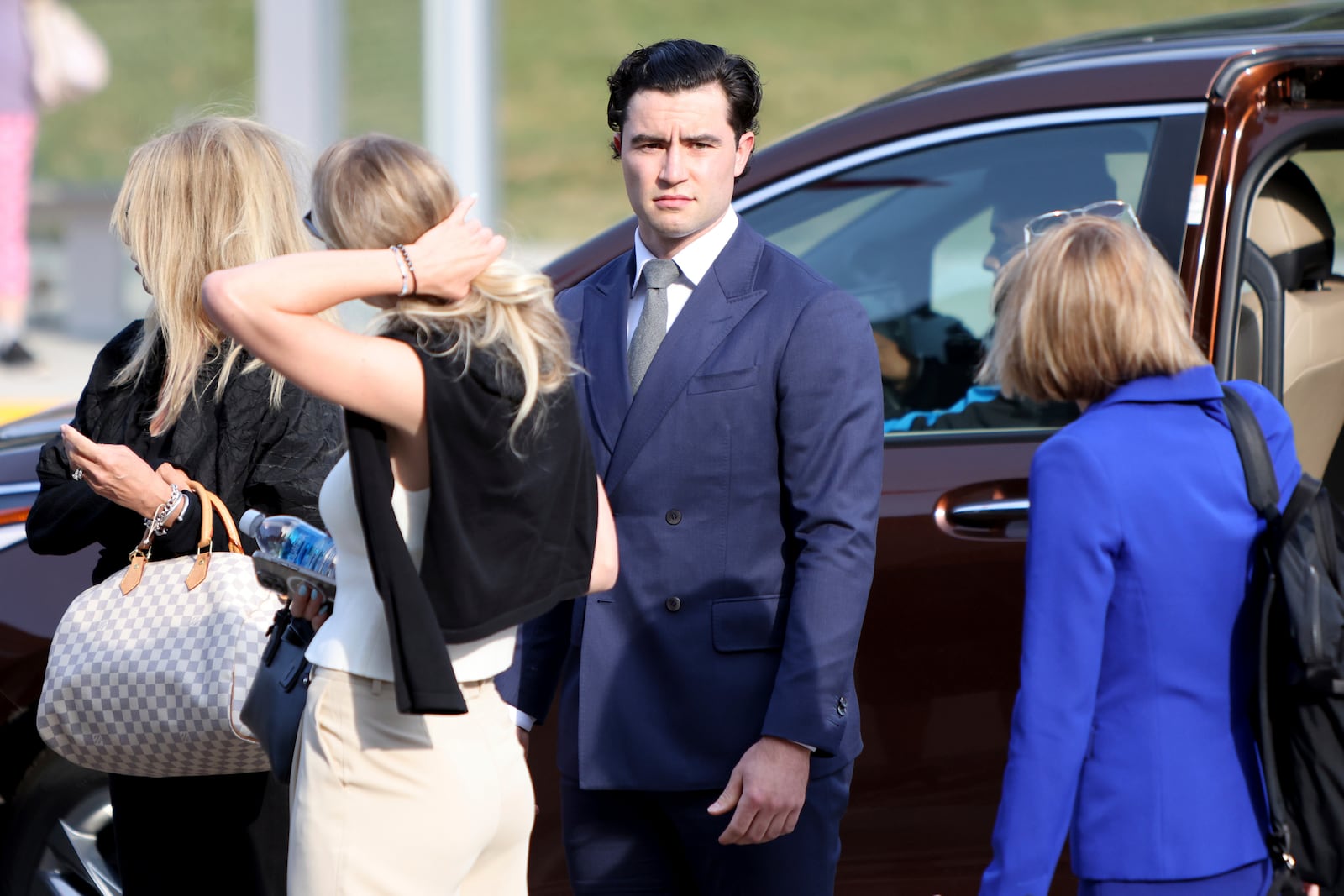 Dillon Dube is seen arriving at the London Courthouse in London, Ontario, Thursday, July 24, 2025. (Nicole Osborne/The Canadian Press via AP)