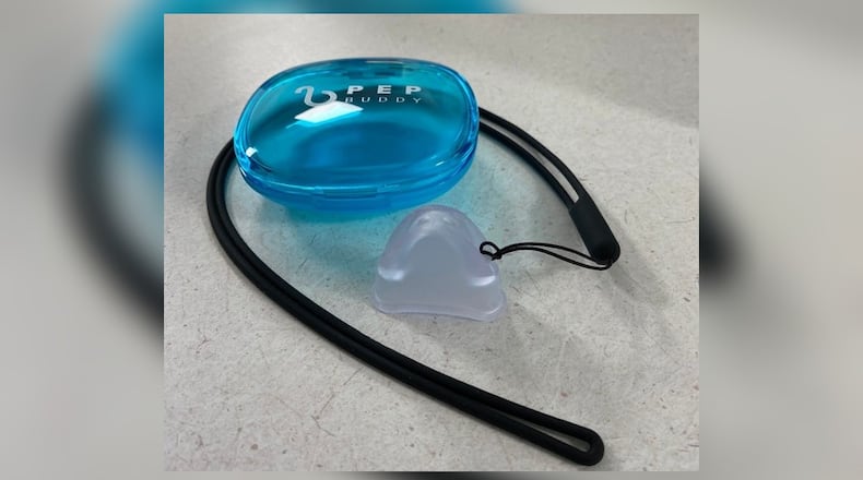 PEP Buddy is designed to help folks with lung issues to breathe more comfortably. CONTRIBUTED/UC Venture Lab