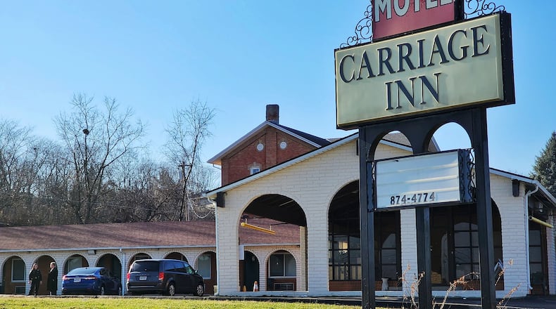 Fairfield police were dispatched on Monday afternoon, Jan. 9, 2023, to the Carriage Inn on Ohio 4 for a domestic dispute. One person was transported to the hospital for a minor laceration. NICK GRAHAM/STAFF