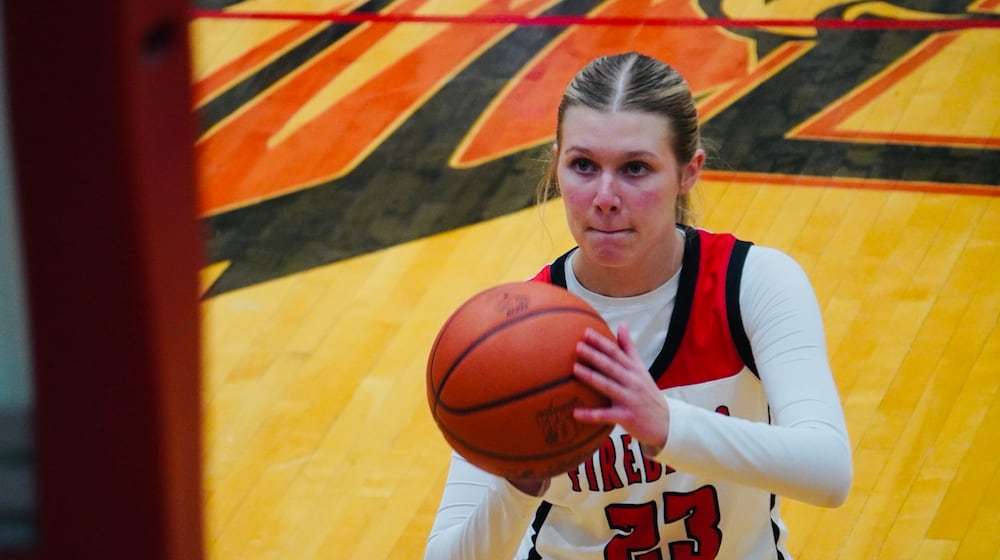 Lakota West High School's Reese Johnson eyes a free throw attempt against Mason last season. CHRIS VOGT / CONTRIBUTED PHOTO
