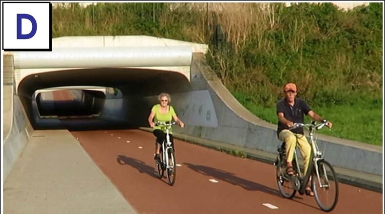 Liberty Twp. commissioned a feasibility study to ascertain whether it makes sense to make their commercial areas more pedestrian friendly. Pictured here is an example of a tunnel that could be constructed from Cox Road to the VOA Park.