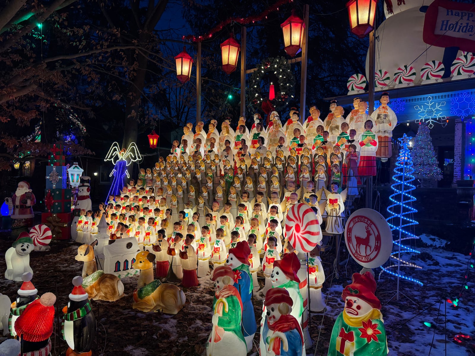 Each holiday season, Richard Smith teams up with his son Alex to put up a massive lights display in front of his home in Piqua. Photos by Alex Cutler