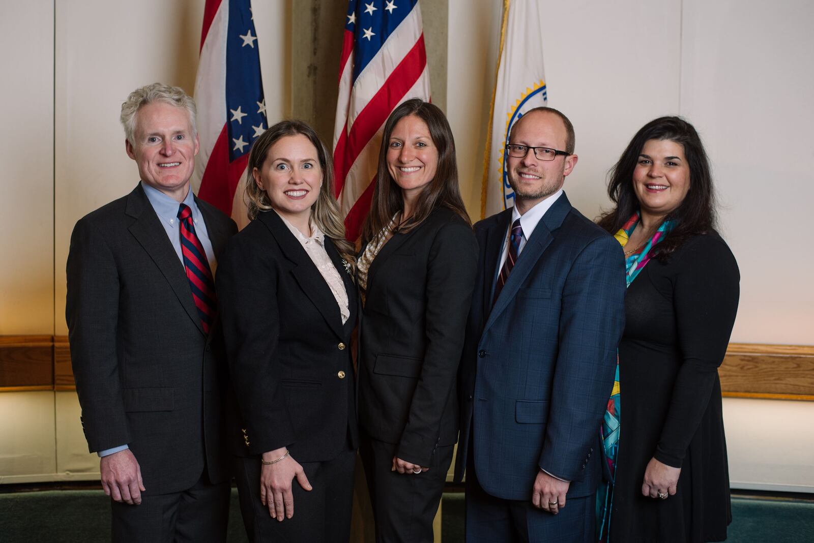 Some have said the five members of Middletown City Council need to unify to better serve the city. But two outgoing council members Joe Mulligan, far left, and Ami Vitori, far right, were critical of Mayor Nicole Condrey, center, for her leadership style during Tuesday's city council meeting. SUBMITTED PHOTO