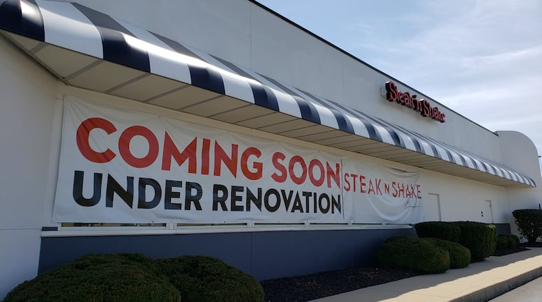 Steak ‘n Shake at 1485 West Main in Hamilton is one of 10 Southwest Ohio locations that shut down Jan. 25 and posted a sign that says “closed for remodeling.”