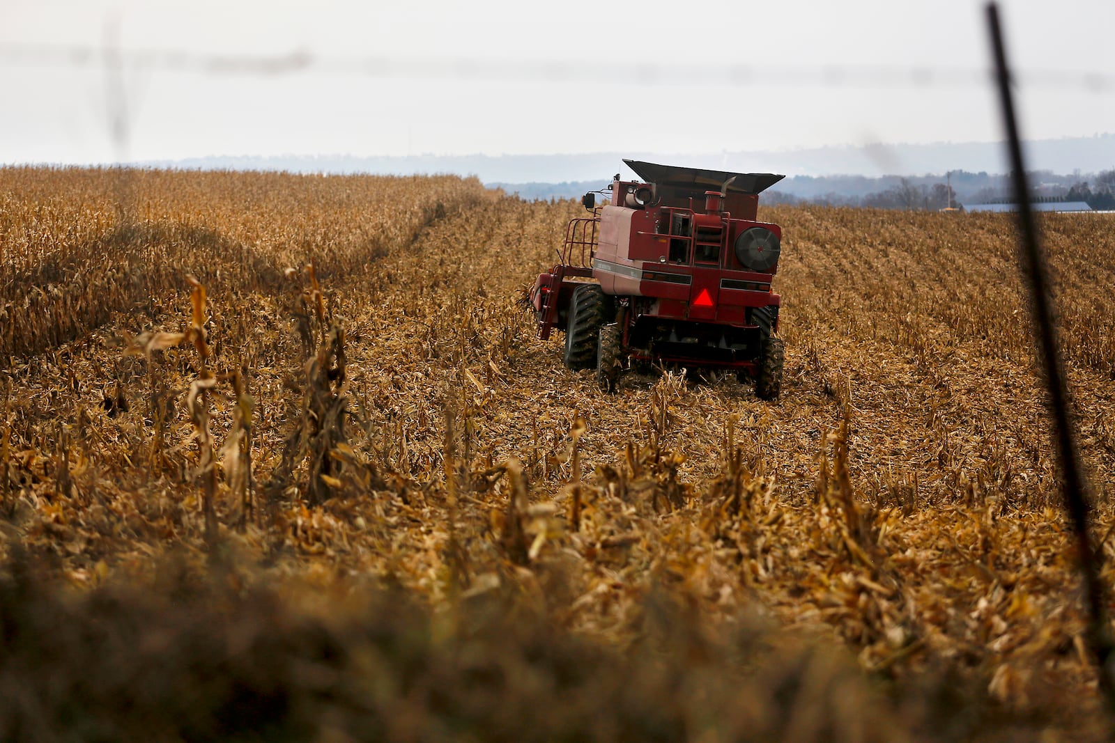 A farmer harvests crops in Wisconsin on Monday, Dec. 4, 2017. (Eileen Meslar/Telegraph Herald via AP, File)