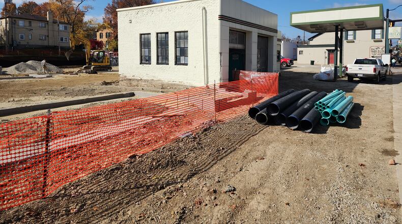 Construction continues at the Agave & Rye restaurant on Main Street in Hamilton. NICK GRAHAM/STAFF