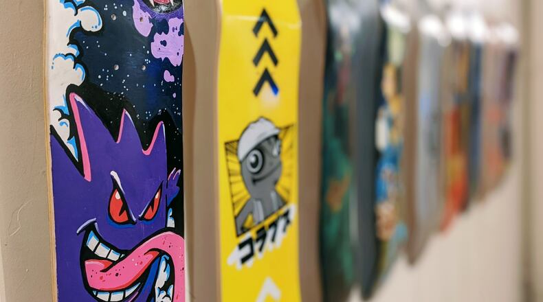 "Decked" shows off local artistry on skateboards. The exhibit at The Strauss Gallery in Hamilton opens Sept. 2, 2022 and runs through Oct. 1. CONTRIBUTED