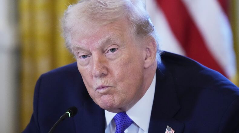 President Donald Trump attends a meeting with oil executives in the East Room of the White House, Friday, Jan. 9, 2026, in Washington. (AP Photo/Alex Brandon)