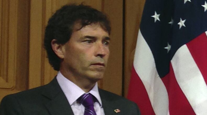 Sen. Troy Balderson squeaked out a win in Tuesday’s Republican primary in the 12th congressional district. The seat was held by Rep. Pat Tiberi, who left to lead the Ohio Business Roundtable. Balderson’s win sets up an August special election against Democrat Danny O’Connor. Ann Sanner/AP Photo