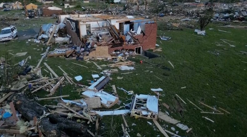 Drones capture the tornado damage in Laurel County, Ky. LEX18/WCPO