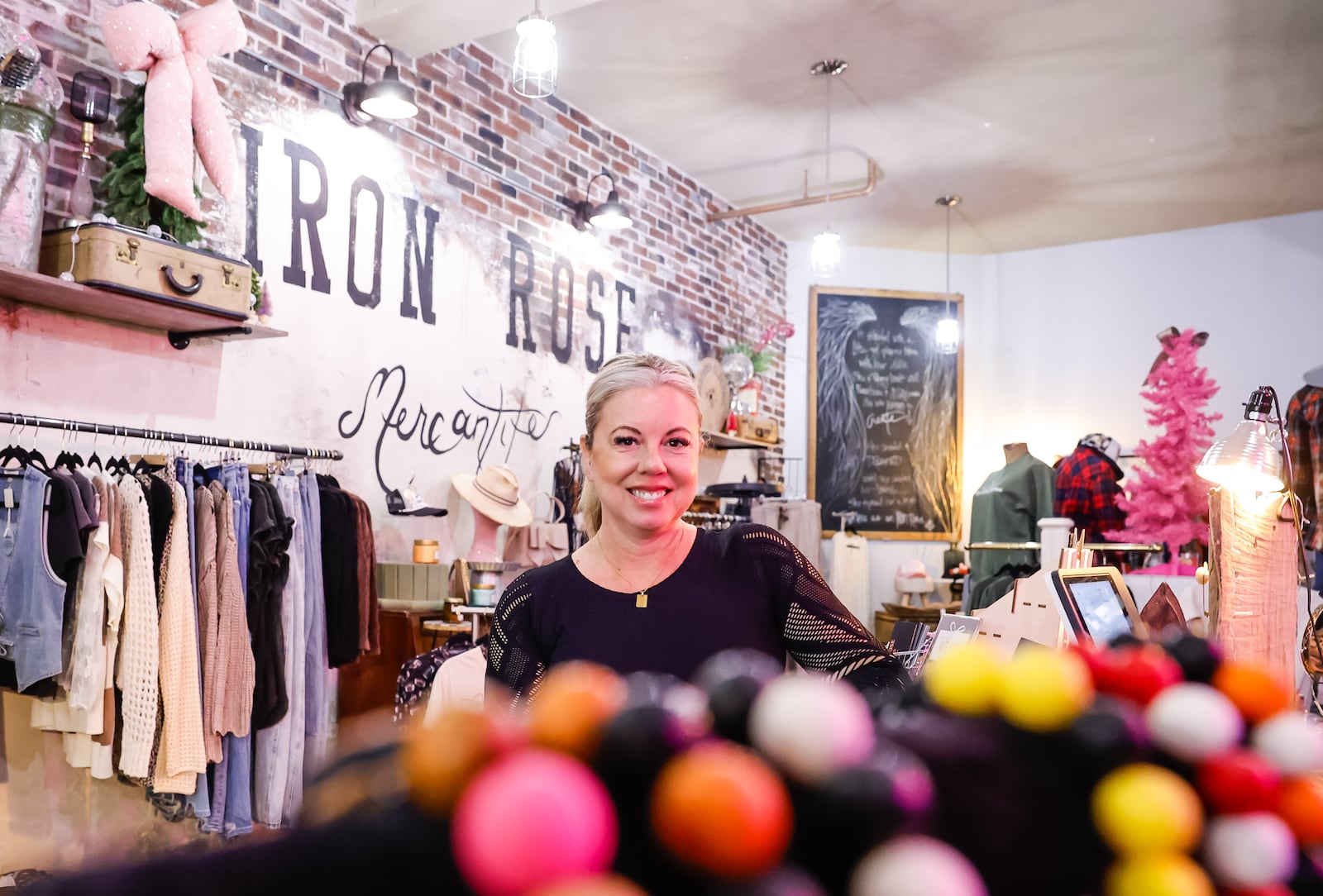 Lisa Dethlefs owns Iron Rose Mercantile at 1050 Central Ave. in Middletown. The boutique offers clothing, accessories, a make-your-own-hat bar and more. NICK GRAHAM/STAFF