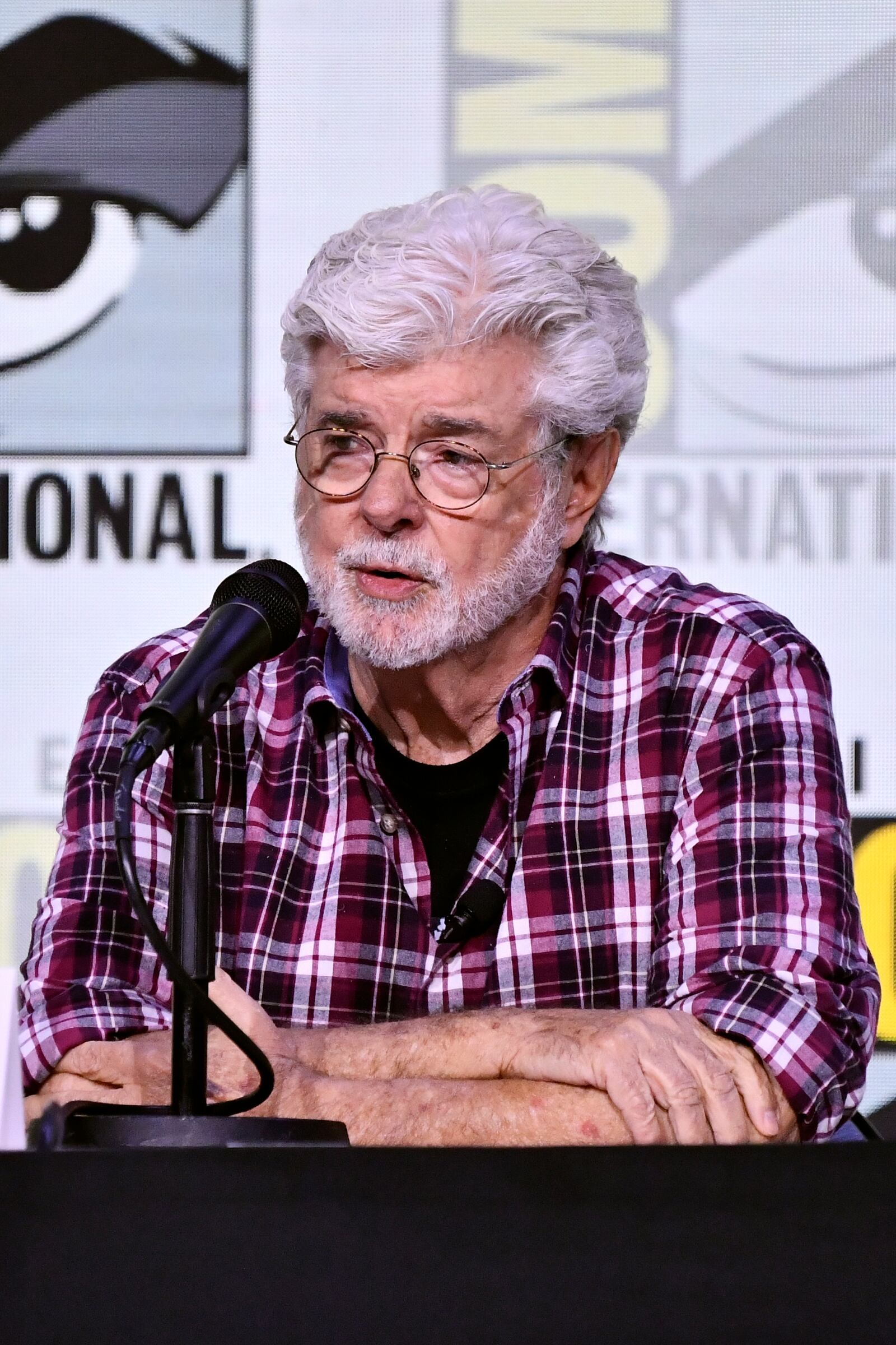 George Lucas attends a panel for the Lucas Museum of Narrative Art during Comic-Con International on Sunday, July 27, 2025, in San Diego. (Photo by Richard Shotwell/Invision/AP)