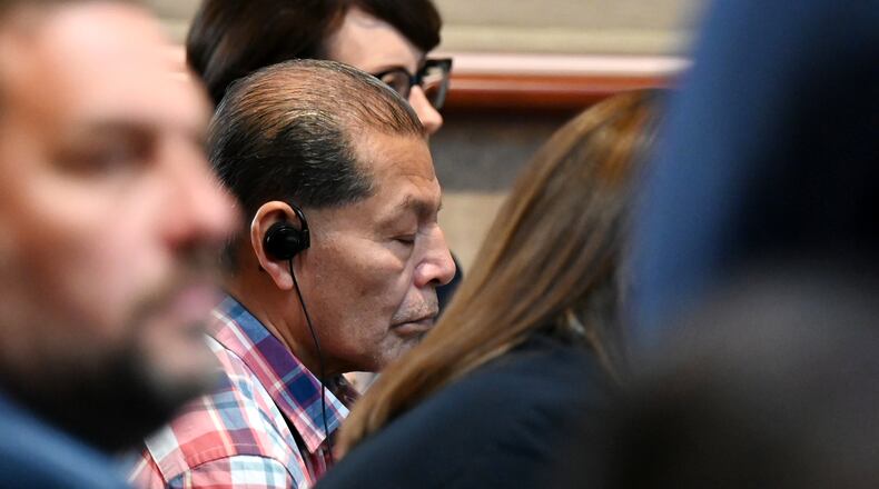 Antonio Riano sits at the defense table on Friday, June 13, 2025, during his murder trial in Butler County Common Pleas Court. The 63-year-old Mexican national was indicted in 2005 for the December 2004 shooting of Benjamin Becarra outside a Hamilton bar. MICHAEL D. PITMAN/STAFF