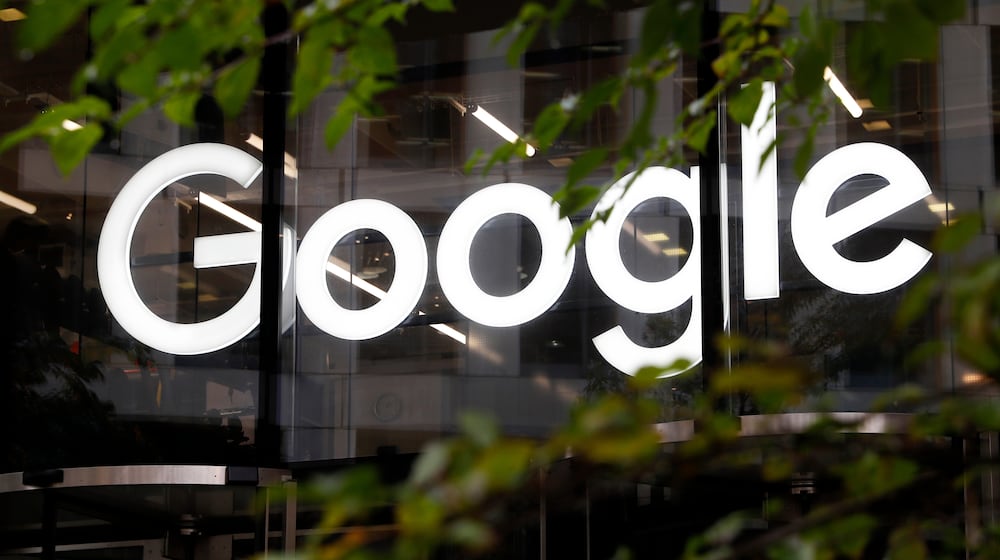 FILE - The Google logo is displayed at their offices, Nov. 1, 2018, in London. . (AP Photo/Alastair Grant, File)