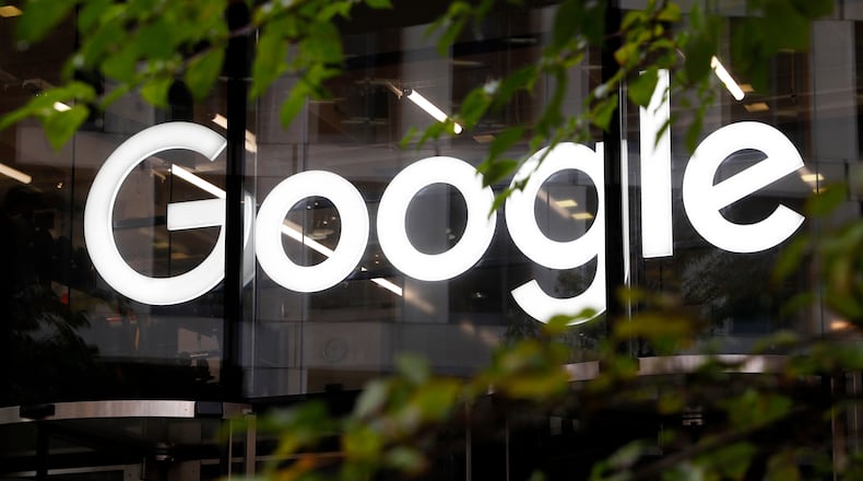 FILE - The Google logo is displayed at their offices, Nov. 1, 2018, in London. . (AP Photo/Alastair Grant, File)