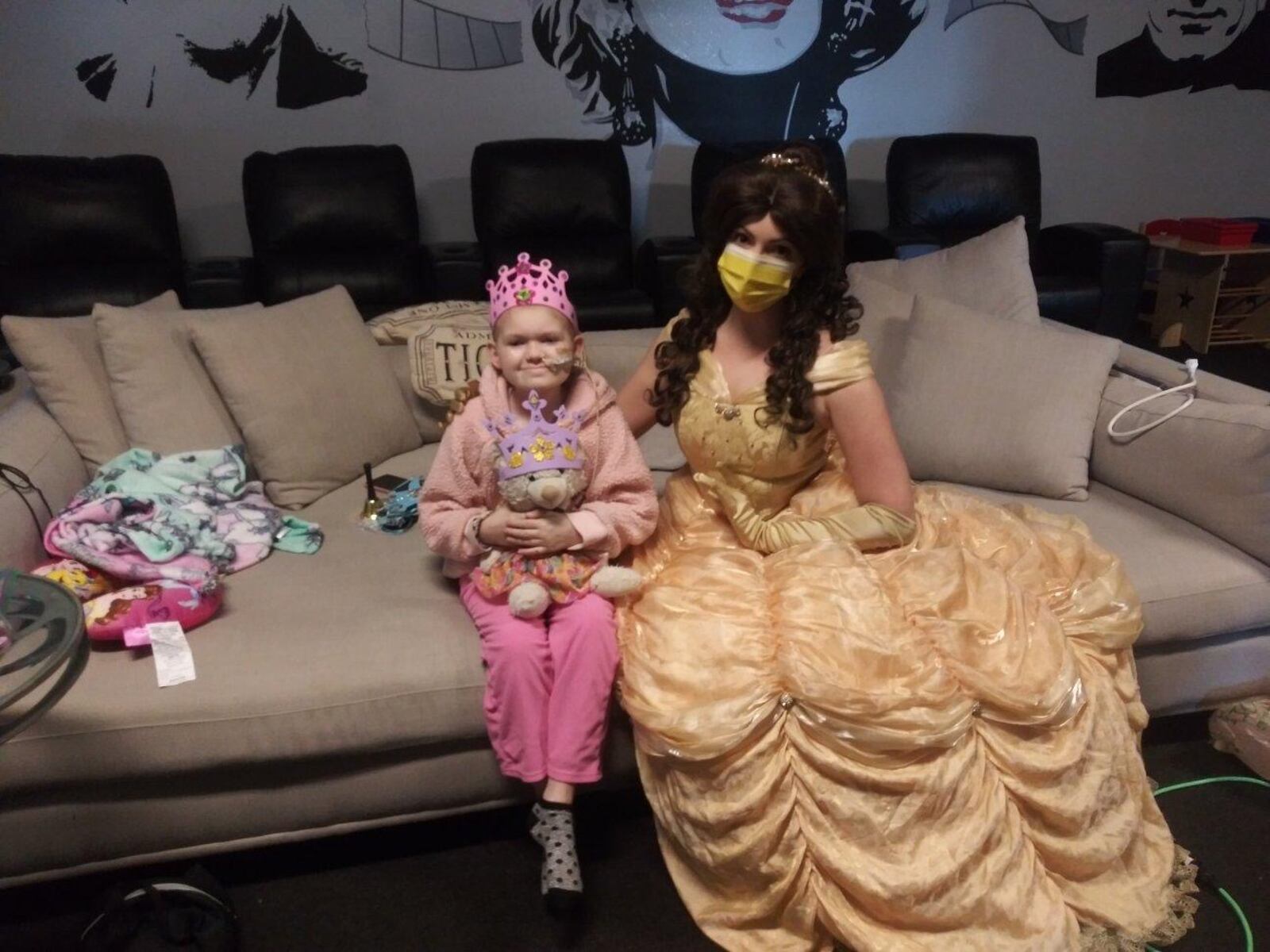 Belle, a character from Beauty and the Beast, visits Naomi Short, 9, of Hamilton, while she and her parents are vacationing in Orlando. Naomi has been diagnosed with a rare form of brain cancer. SUBMITTED PHOTO