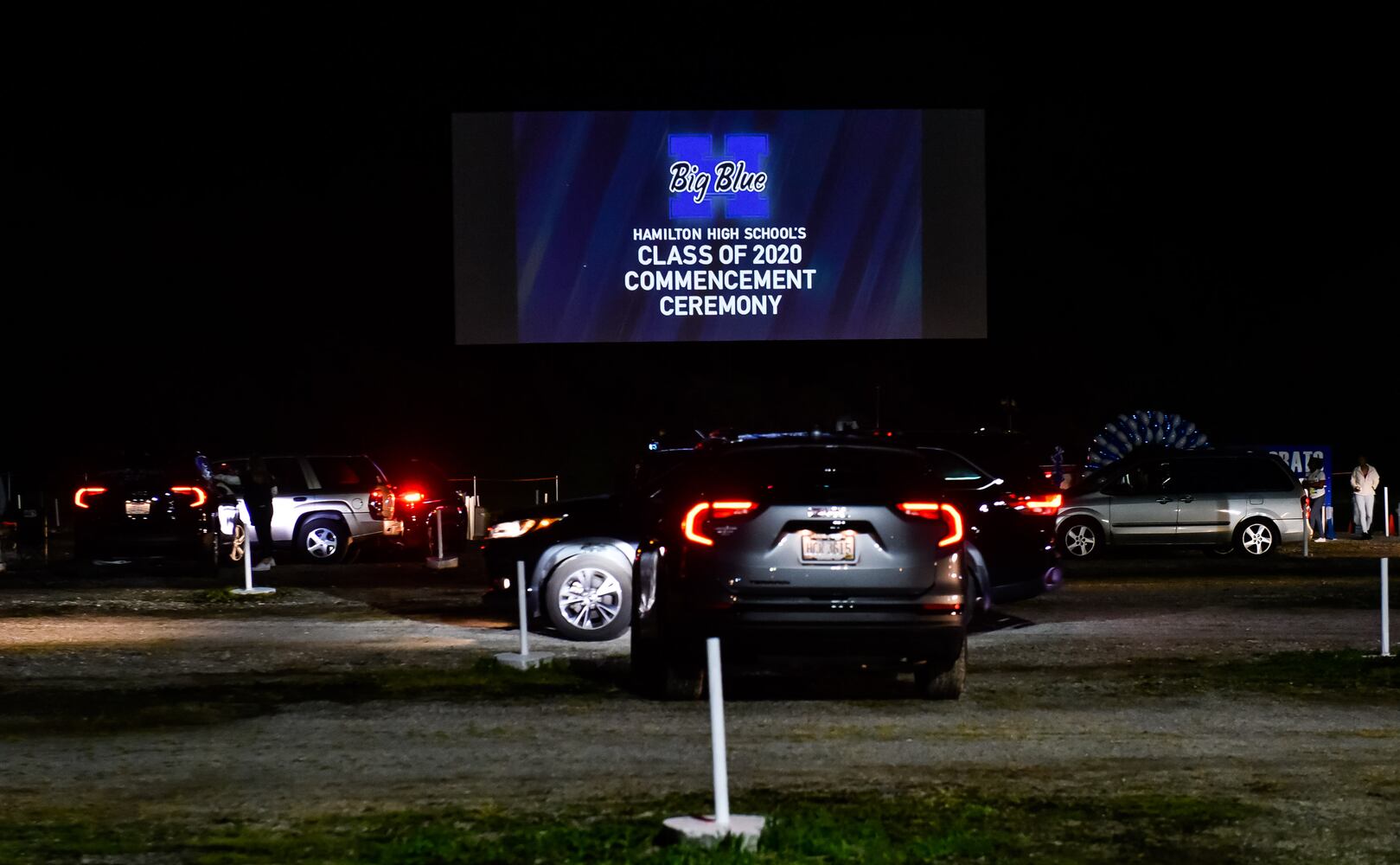 Hamilton High School seniors celebrate graduation at Holiday Auto Theatre drive-in