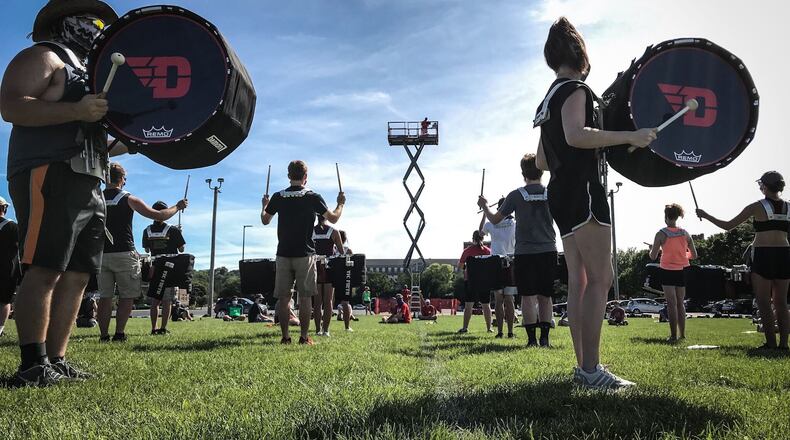 The University of Dayton Band Camp finished their three day camp Friday August 21, 2020. The University of Dayton's marching band is called the pride of Dayton.