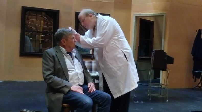 Actors with the Fairfield Footlighters rehearse "The Sunshine Boys." CONTRIBUTED