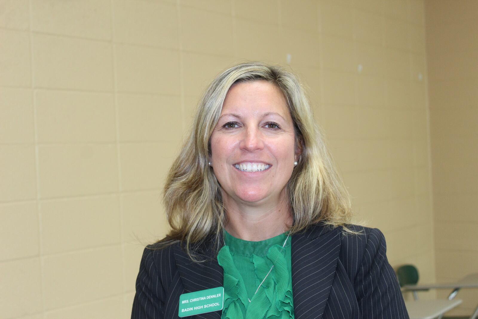 Christina Dennler was recently awarded the Educator of Excellence in the 19th annual Harry T. Wilks Hamilton Celebrates Education program sponsored by the Hamilton Community Foundation. Dennler, who is a former full-time realtor, is now in her sixth year of teaching Spanish I & II at Badin. (Provided Photo\Journal-News)