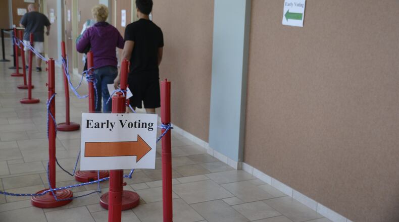 Ohio voters can cast early votes at the Butler County Board of Elections, 1802 Princeton Road, Hamilton, from now until Monday, March 16. Election Day is Tuesday, March 17. MICHAEL D. PITMAN/FILE