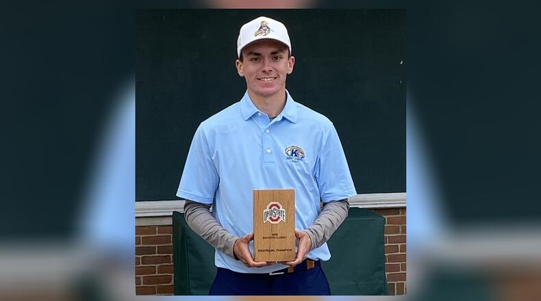 Jordan Gilkison, a senior on the Kent State golf team and Springboro High School graduate, won his second collegiate tournament last weekend. CONTRIBUTED PHOTO